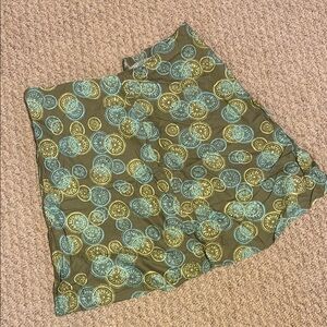 Lei Green Asymmetrical Skater Mini Skirt